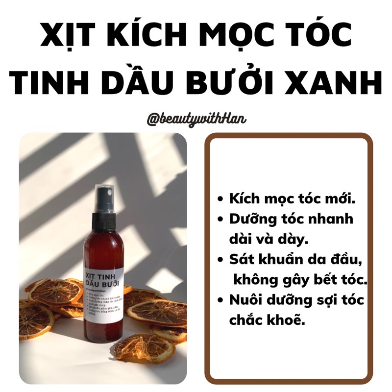 Xịt kích mọc tóc tinh dầu Vỏ Bưởi Xanh @beautywithHan