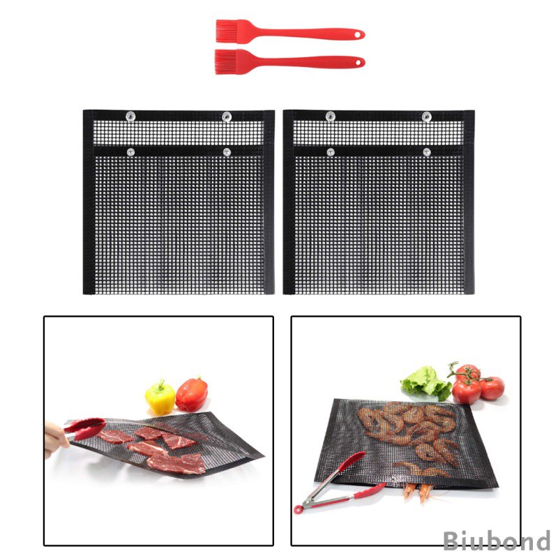 Túi Lưới Nướng Bbq Chịu Nhiệt Kèm Cọ Silicon