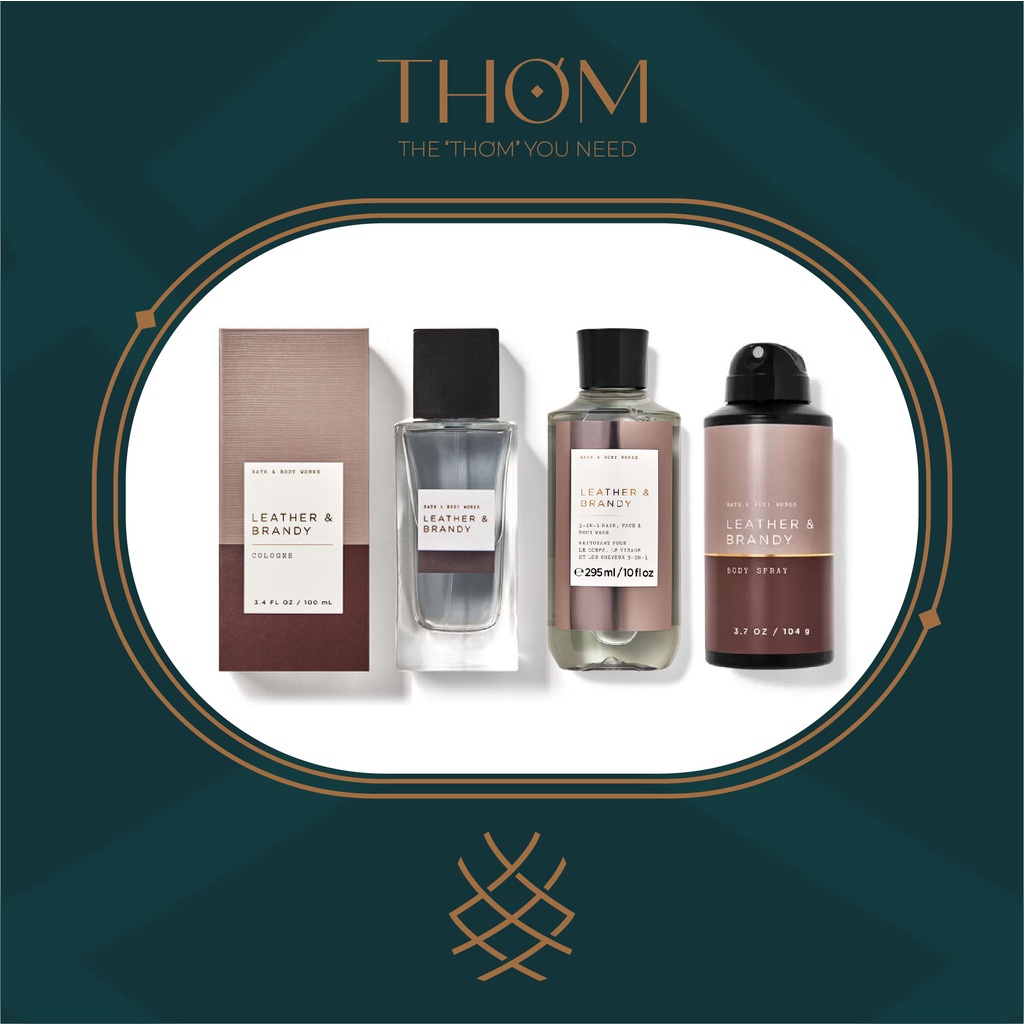 LEATHER &amp; BRANDY | Sản Phẩm Tắm Dưỡng Xịt Thơm Toàn Thân Body Spray Bath &amp; Body Works