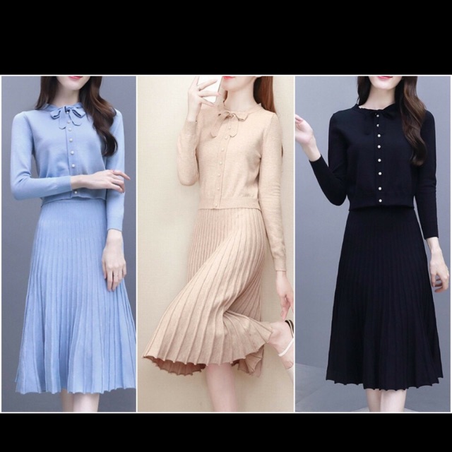 SET LEN ÁO CỔ BUỘC NƠ