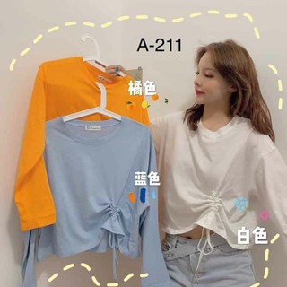 Áo BIGSIZE CROPTOP TAY DÀI RÚT DÂY EO.