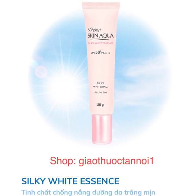 Tinh chống nắng dưỡng da trắng mịn sunplay skin aqua silky white essence 25g