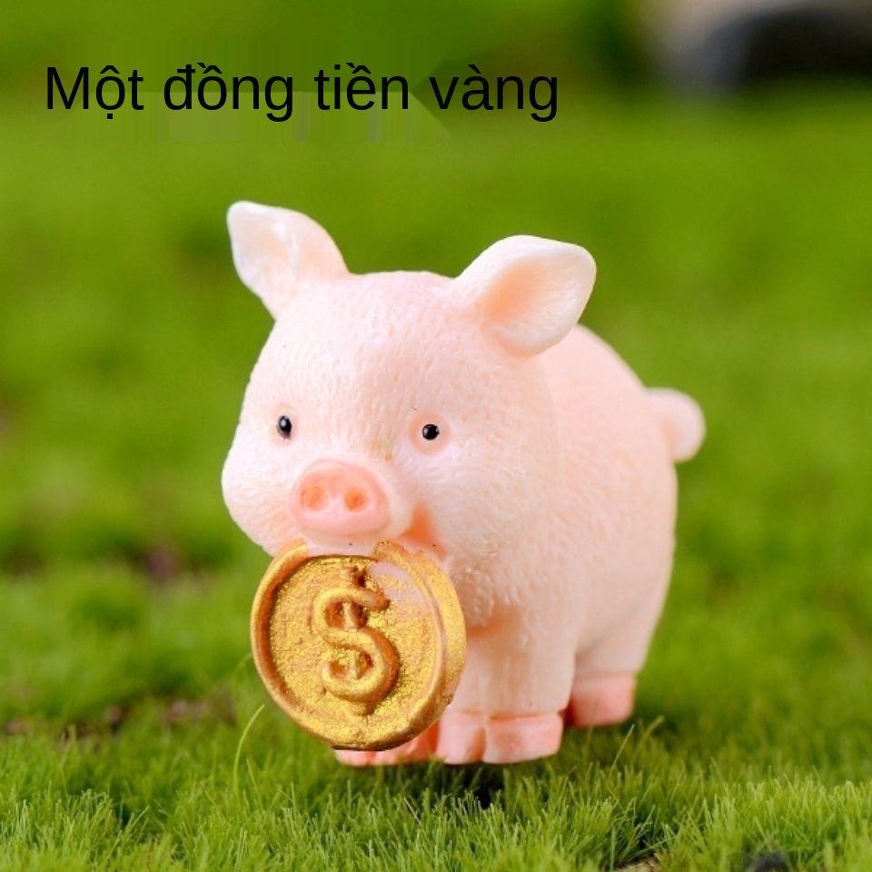 ♟㍿Fortune Pig Tự làm đồ trang trí nhỏ tiểu cảnh ngon lành, xe hơi, thủ công bằng nhựa heo đất để bàn hoạt hình