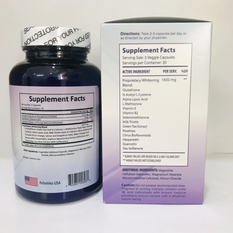 Viên Uống Trắng Da Relumins Advance White 1650mg 15X