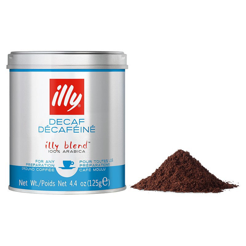 CÀ PHÊ BỘT ILLY COFFEE DECAFFEINATED MEDIUM ROASTED- 125GR ROUND