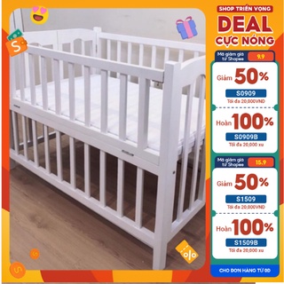 Cũi gỗ cho bé màu trắng 1290k