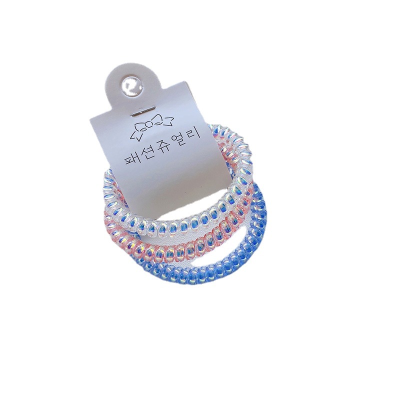 Haimeikang 3 Cái / Bộ Kẹo Màu Dây Điện Thoại Mỏng Thắt Tóc Cô Gái Thời Trang Phụ Kiện Tóc