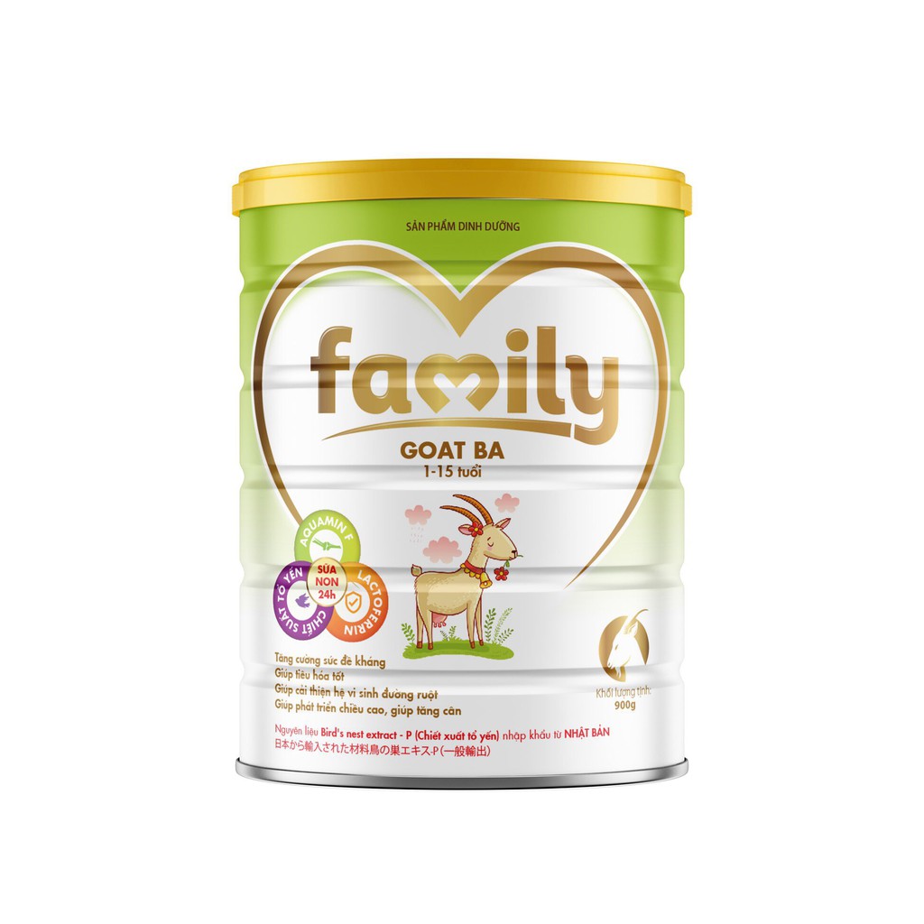 Sữa Bột Dinh Dưỡng Family Goat Ba (Sữa dê dành cho người từ 1-15 tuổi) 400g- 900g