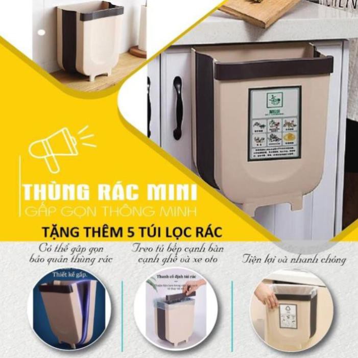 Thùng Rác Gấp Gọn Thông Minh, Treo Cửa Bếp Cửa Tủ Tiện Lợi Cho Gia Đình