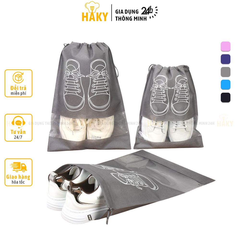 Túi đựng giày dép có dây rút, nhiều size HAKY035