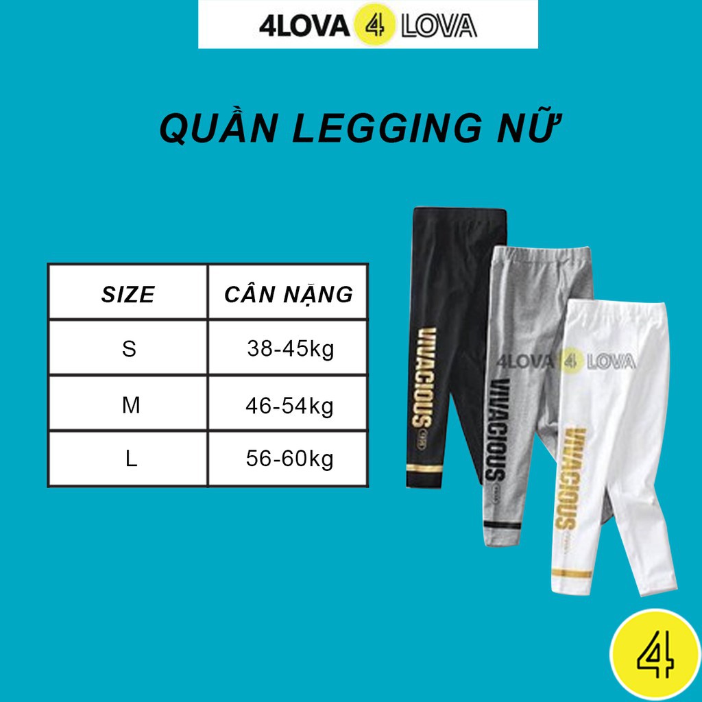 Quần legging nữ 4LOVA vải thun dáng ôm co giãn thoải mái