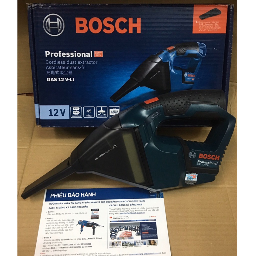 Máy hút bụi dùng pin Bosch GAS 12V-LI (Solo)