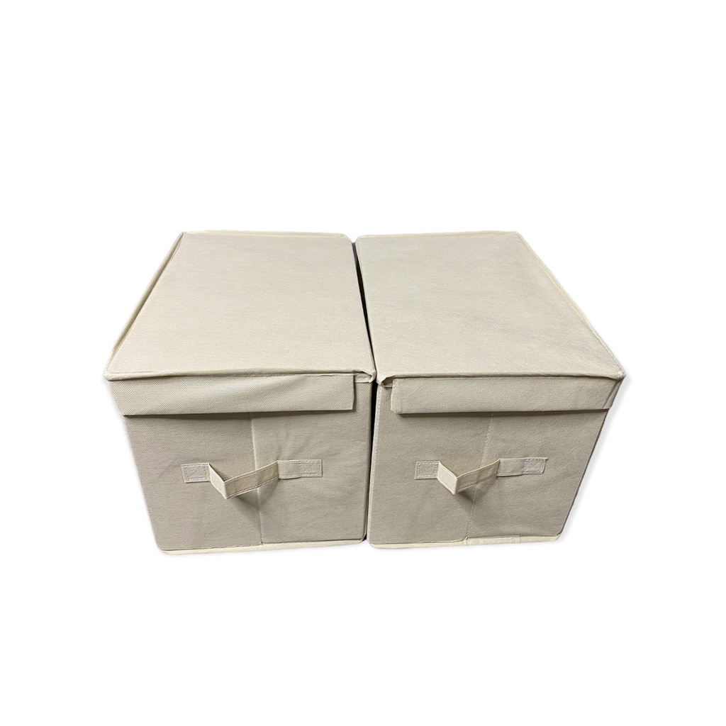 SET 2 Hộp Vải Nắp Liền Có Tay Cầm Gấp Gọn Tiện Ích