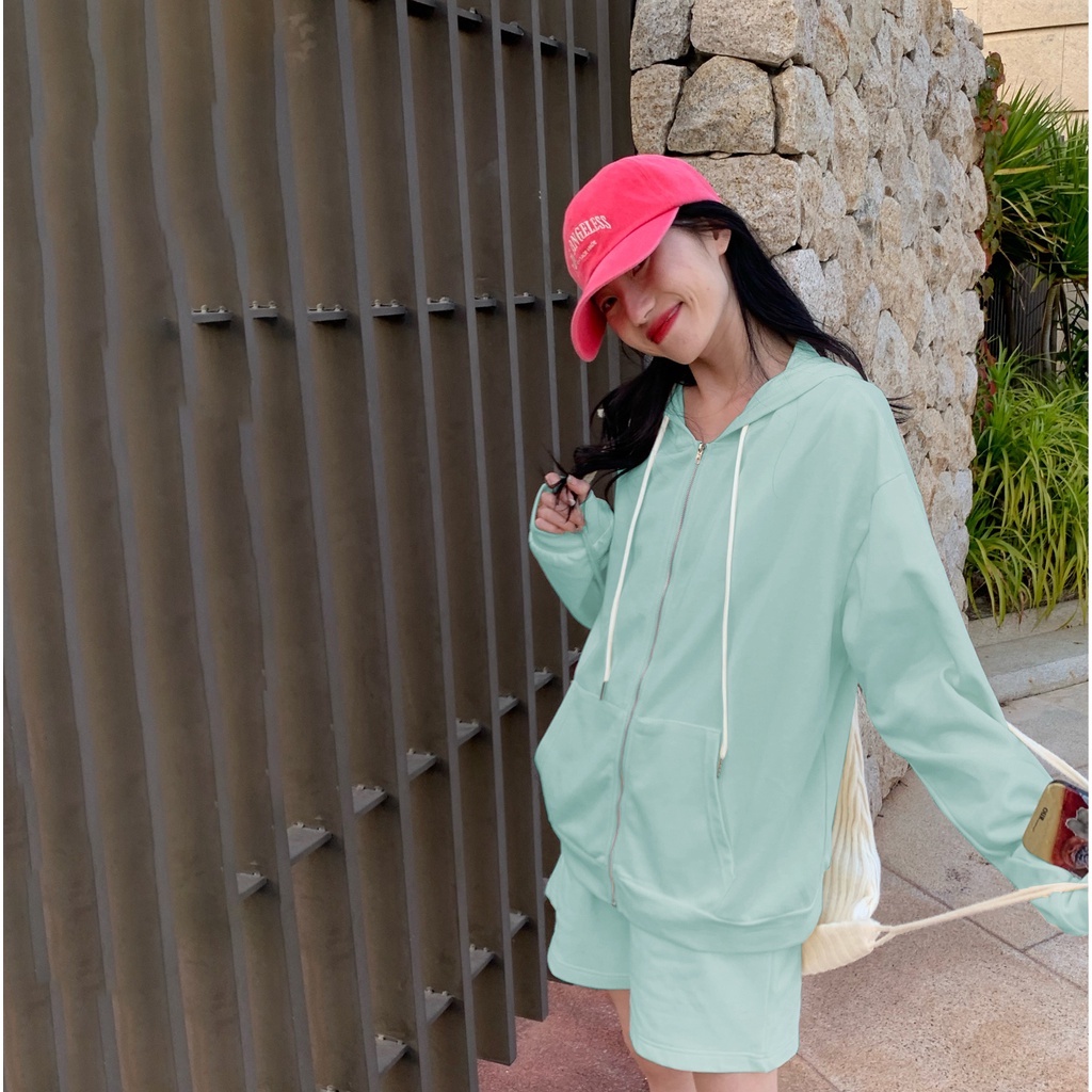 Bộ áo khoác quần short ❤️ICOTTON❤️ set áo có mũ chống nắng, quần đùi phong cách trẻ trung năng động