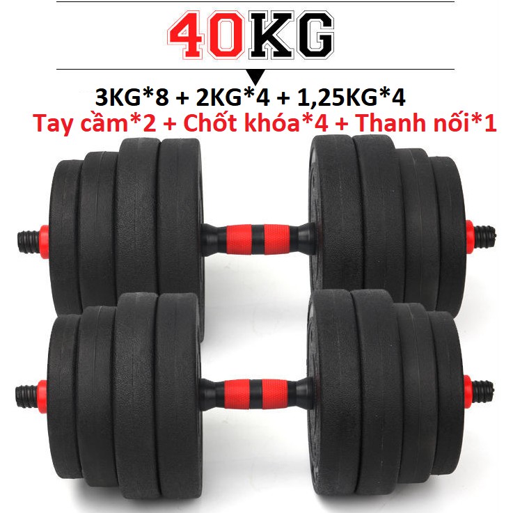 Tạ tay 2 in 1 kết hợp tạ đẩy (tạ đòn) loại 30KG - VivaSports (bảo hành 1 đổi 1 trong 7 ngày)