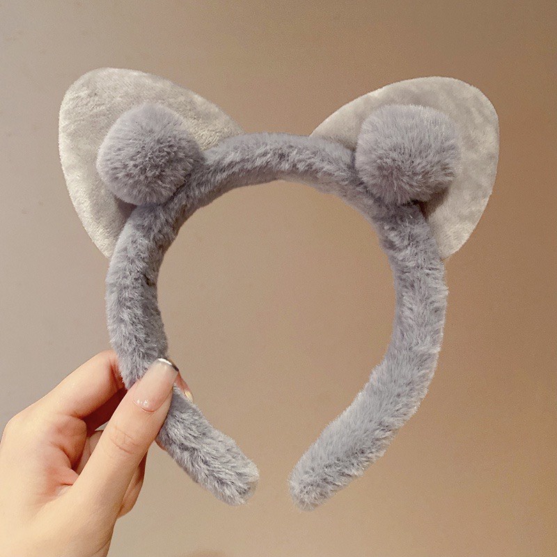 Băng đô cài tóc tai mèo nhồi bông