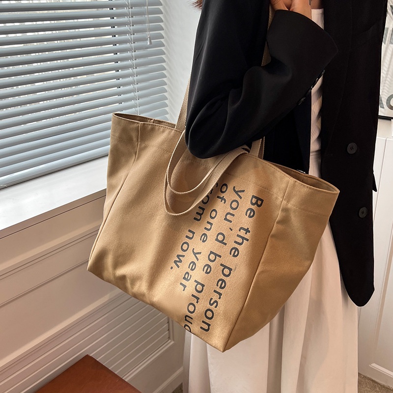 Túi tote IELGY vải canvas sức chứa lớn thời trang nhiều màu sắc cho nữ