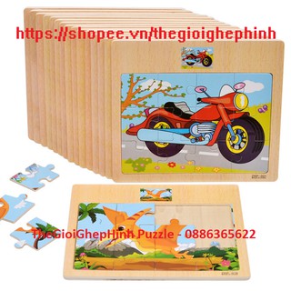 Ghép hình Puzzle 12 mảnh có ảnh mẫu phía trên - ảnh chụp thật