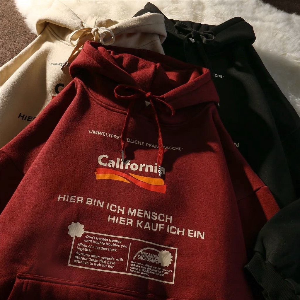 Áo hoodie in chữ dáng rộng phong cách thời trang đường phố 2021 cho nam giới