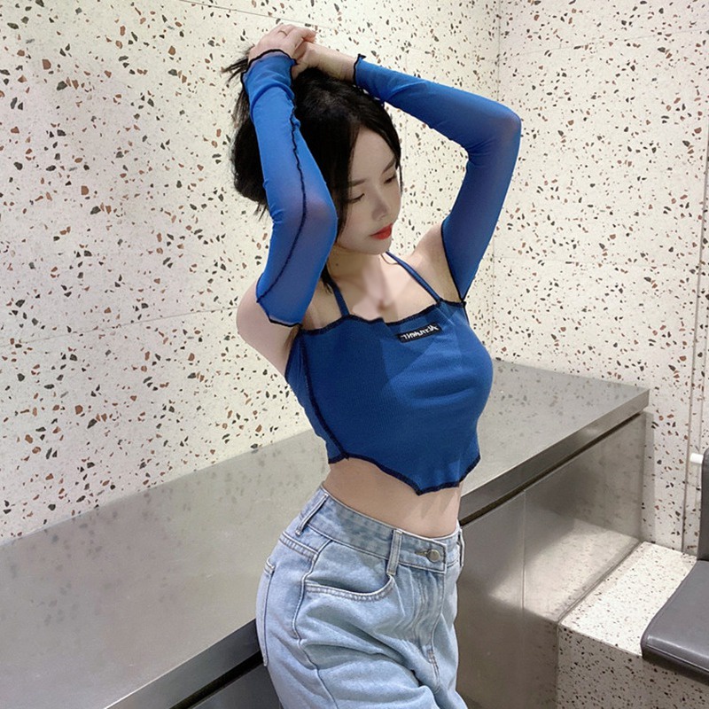 Áo croptop nữ tay dài trễ vai thời trang gợi cảm sành điệu