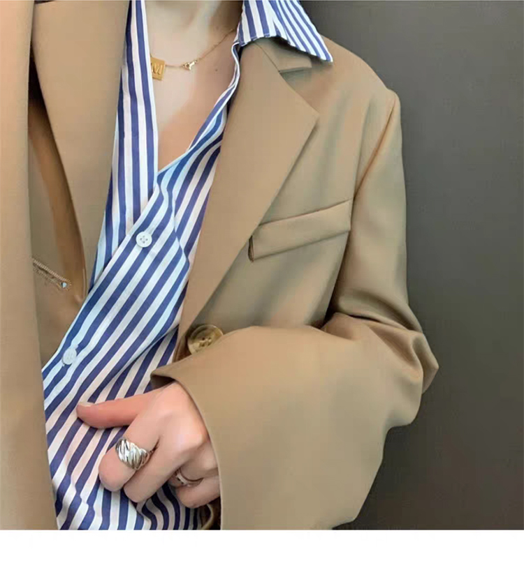 Áo Sơ Mi Tay Dài Form Rộng Họa Tiết Kẻ Sọc Phong Cách Retro