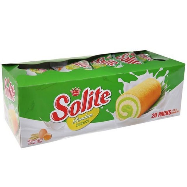 Bánh Solite bông lan lá dứa cuộn 20 gói x 18g