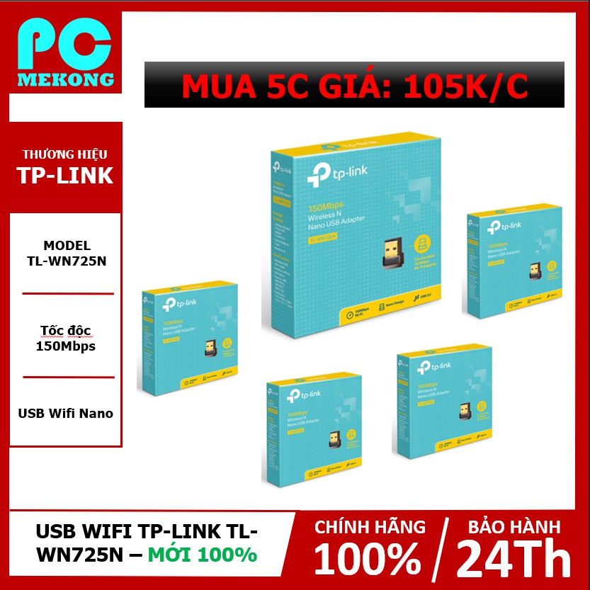 Combo 5c USB Wifi TP-link WN275N- Chính hãng