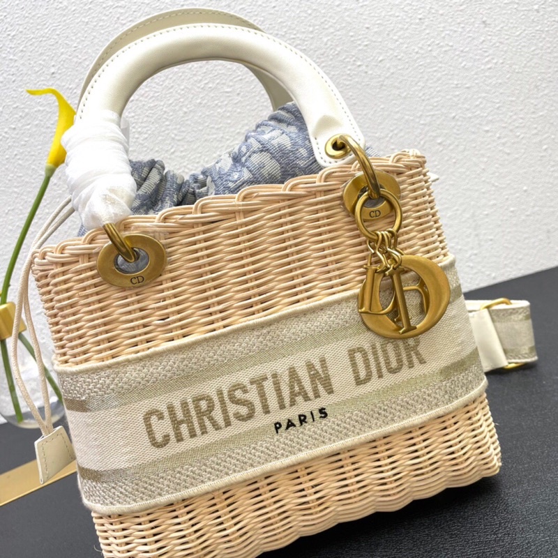 Túi xách nữ cao cấp Dior CD Wicker Basket túi đeo vai mẫu mới