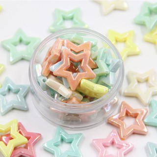 Charm hạt nhựa ngôi sao cực quan xỏ lỗ hai đầu A7/ Nguyên liệu làm resin