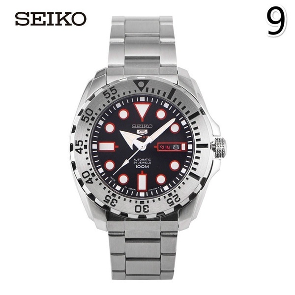 Đồng Hồ quartz seiko 5 Màu Đỏ Răng aquaman Kiểu Dáng Thể Thao srp601j1