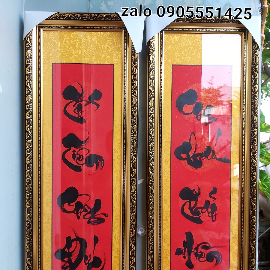 Hoành phi câu đối tổ tiên, khung kính đầy đủ. Quà tặng nhà thờ, ông bà, cha mẹ, quà tết