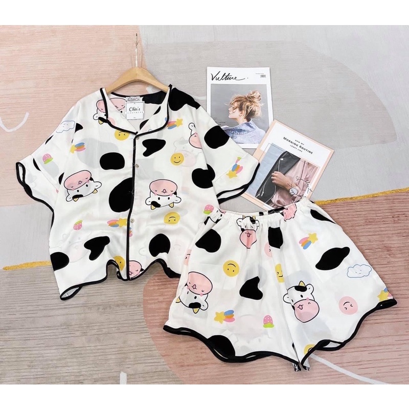 Bộ Pijama Lụa Bò Sữa Siêu Hot | BigBuy360 - bigbuy360.vn