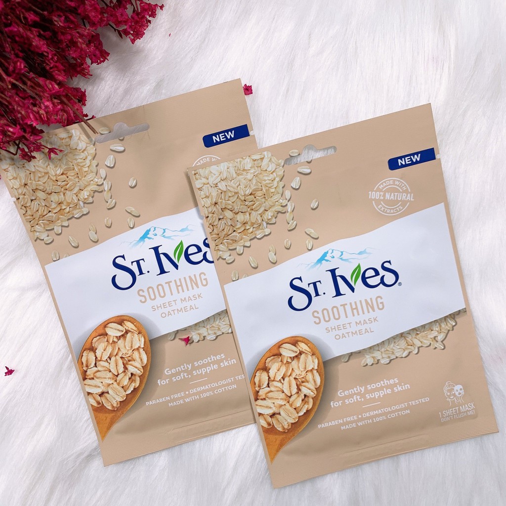 Mặt Nạ dưỡng da St.Ives Mềm Mịn Chiết Xuất Yến Mạch 25ml Soothing Sheet Mask Oatmeal