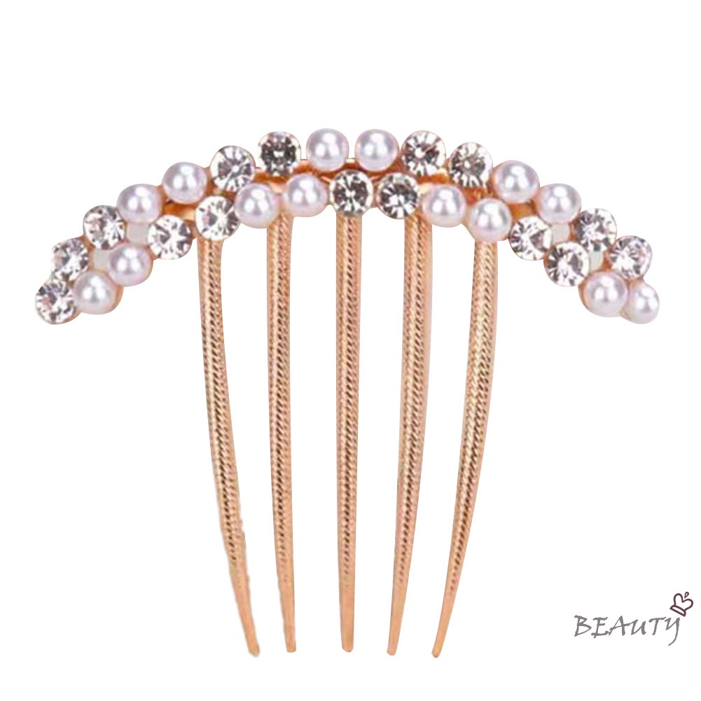 Lược Cài Tóc Đính Đá Ngọc Trai Nhân Tạo Thời Trang Dành Cho Nữ