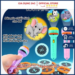 Đèn Pin Chiếu Hình Thú Động Con Vật,24 Mẫu Hoạt Hình Đáng Yêu Cho Bé