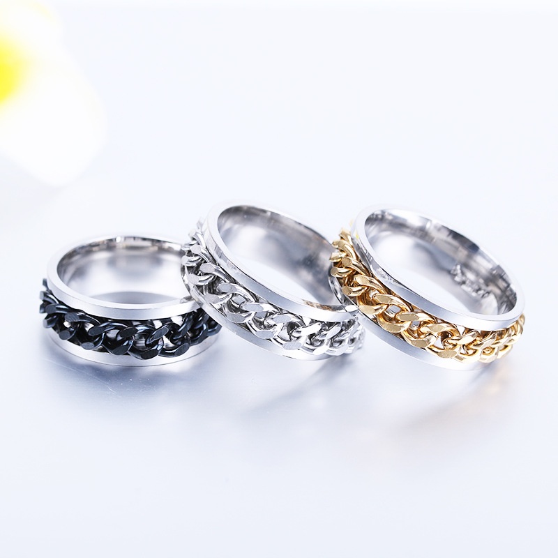 Nhẫn Mở Nắp Chai Bia Dây Xích Bằng Thép Titan Thời Trang Cho Cặp Đôi