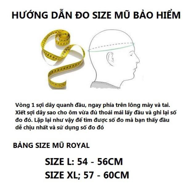( Hàng loại 1 ) Mũ Bảo Hiểm Full Face Royal M136 Chính Hãng - Bảo Hành 12 Tháng +