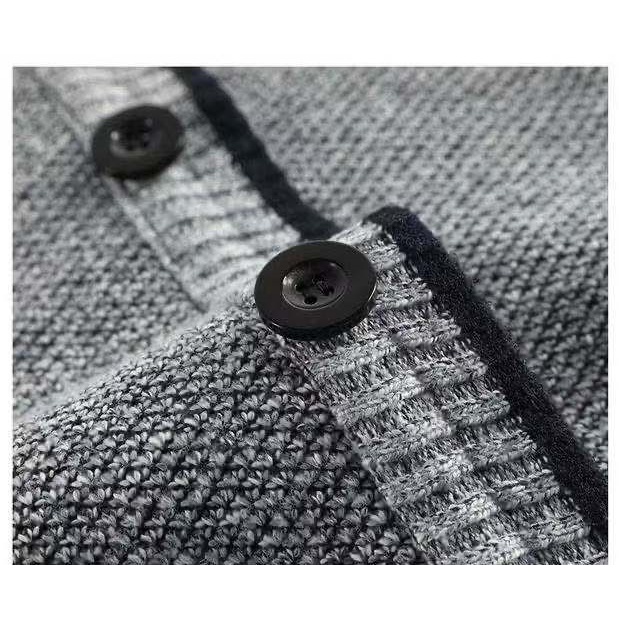 Áo len Cardigan lót lông cho bố, áo khoác len nam người già, áo cadigan trung niên - AK-M02
