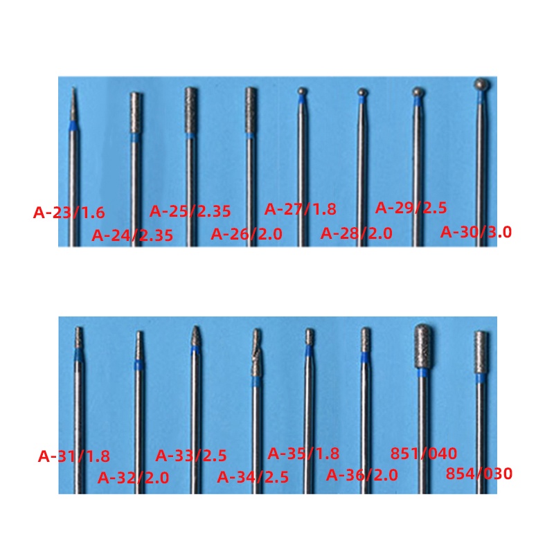 Set 3 Mũi Khoan Kim Cương Đánh Bóng Móng Tay Răng Miệng 2.35mm