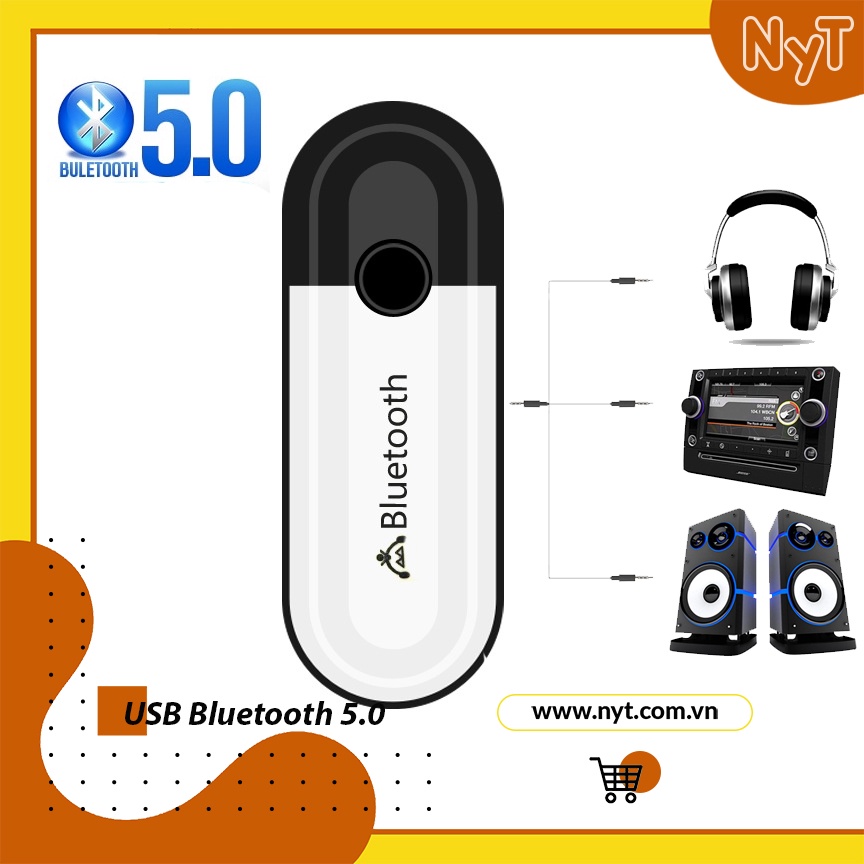 USB Bluetooth 5.0 Xịn Cho Loa, Amply, Mixer, Equalizer, Loa Ô Tô