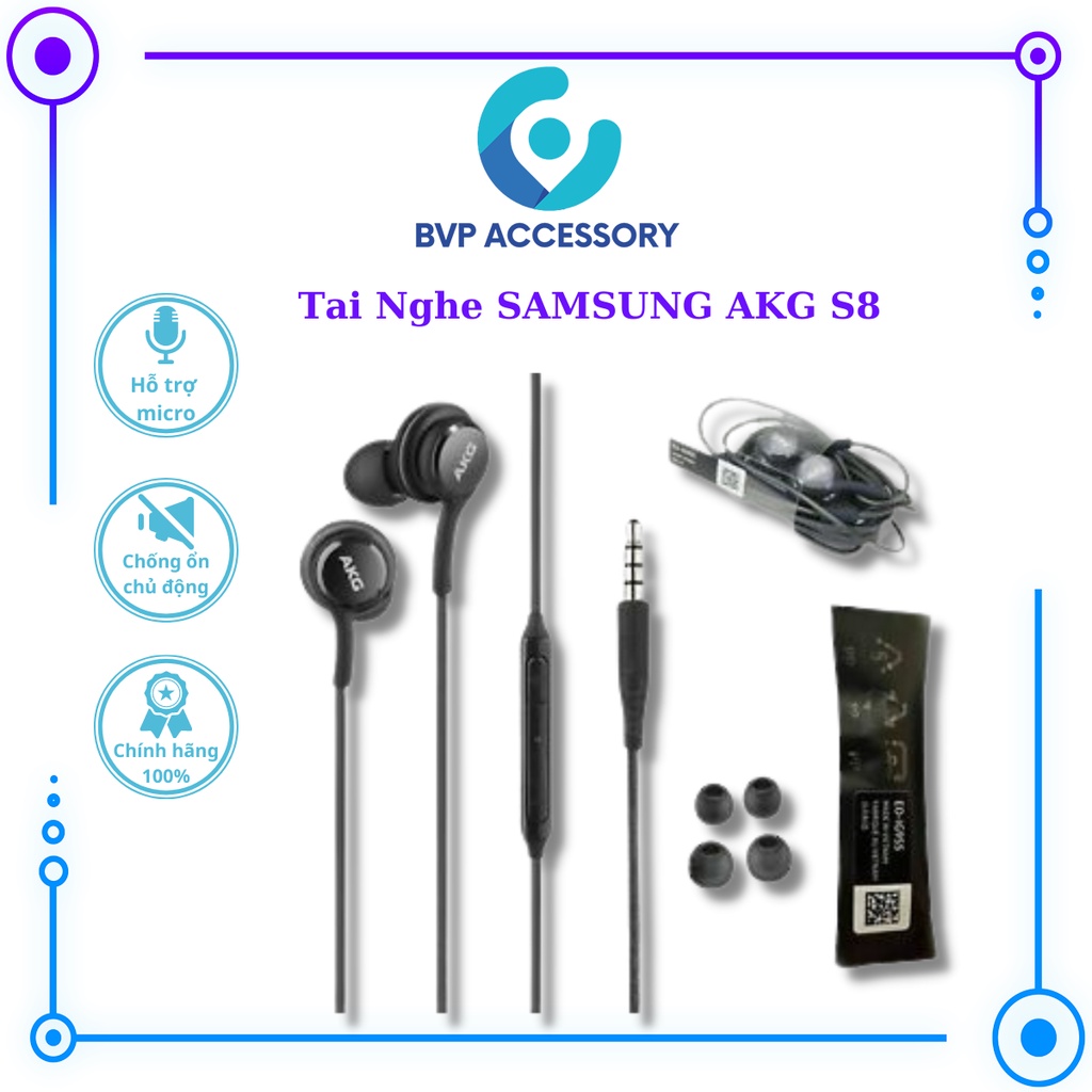 Tai nghe AKG S8 S10, Tai nghe có dây nhét tai SAMSUNG chính hãng gaming jack 3.5 có mic tăng giảm âm lượng chống ồn- BVP