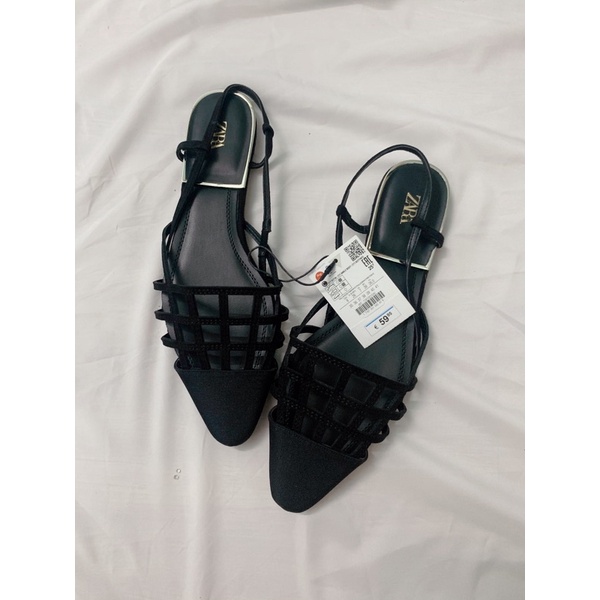 [𝙻𝙸𝙼𝙸𝚃 𝙸𝚃𝙴𝙼]:Sandal Zara xuất bọc mũi đan ô lạ mắt-ord