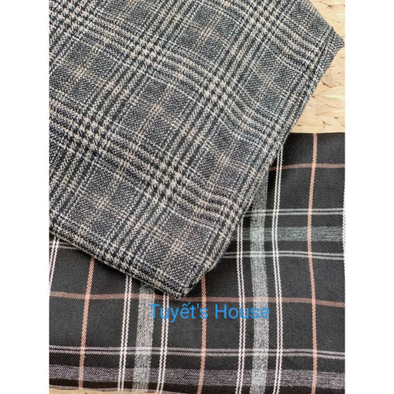 Chân Váy Midi Caro Vintage Nhẹ Nhàng LACA STORE L2-3