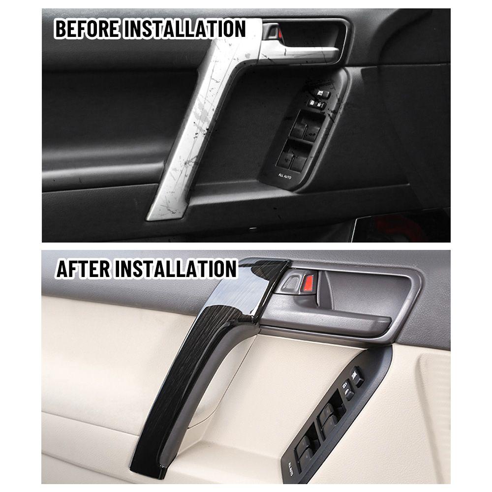 Bộ 4 Vỏ Bọc Tay Nắm Cửa Xe Hơi Bằng ABS Mạ Crom Màu Đen Cho Prado FJ150 150 10-18