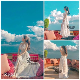 ĐẦM MAXI LÔNG CỔ YẾM (KÈM VIDEO HÌNH THẬT)