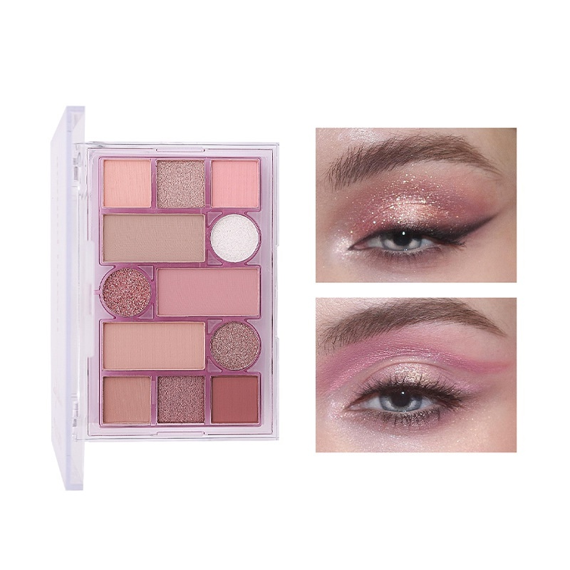 Bảng phấn mắt Miss lara 12 màu tông nhũ nội địa Trung và lì trang điểm chống nước lâu trôi cực hot trên Tiktok | BigBuy360 - bigbuy360.vn