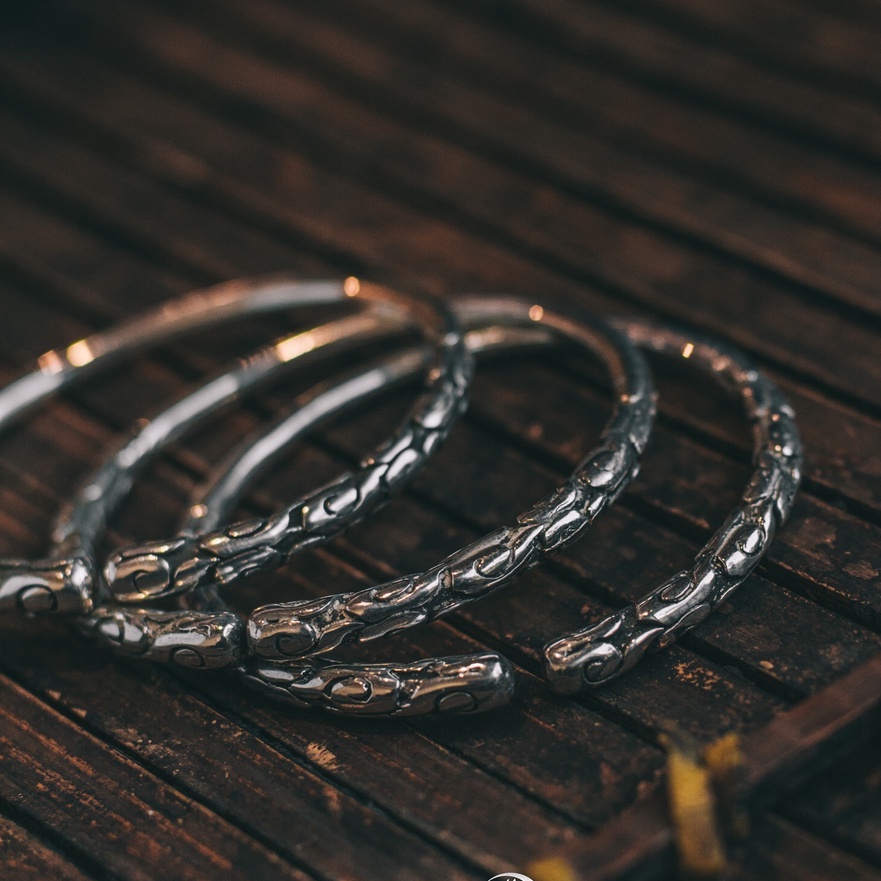 Vòng tay bạc nam, nữ HeliSilver Gậy Như Ý Bạc Helios Original s925 VTBN0050