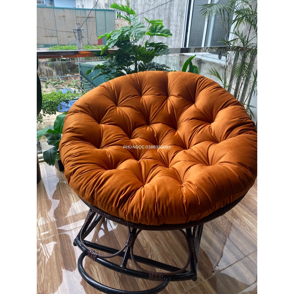 Ghế Thư Giãn Bập Bênh Papasan Khung Sắt, Đường Kính 1m1-1m2