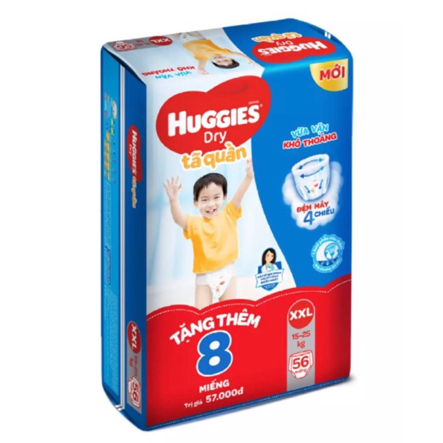 TÃ QUẦN HUGGIES M74/ L68/ XL62/ Xxl56( Date 2024)