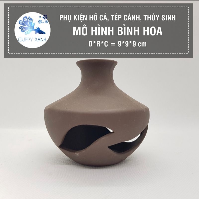 Ống Khối - Ô Tròn - Thanh Tròn - Đồ chơi cho tép - Gốm nung trang trí cho thủy sinh - Hồ Cá - Guppy Xanh